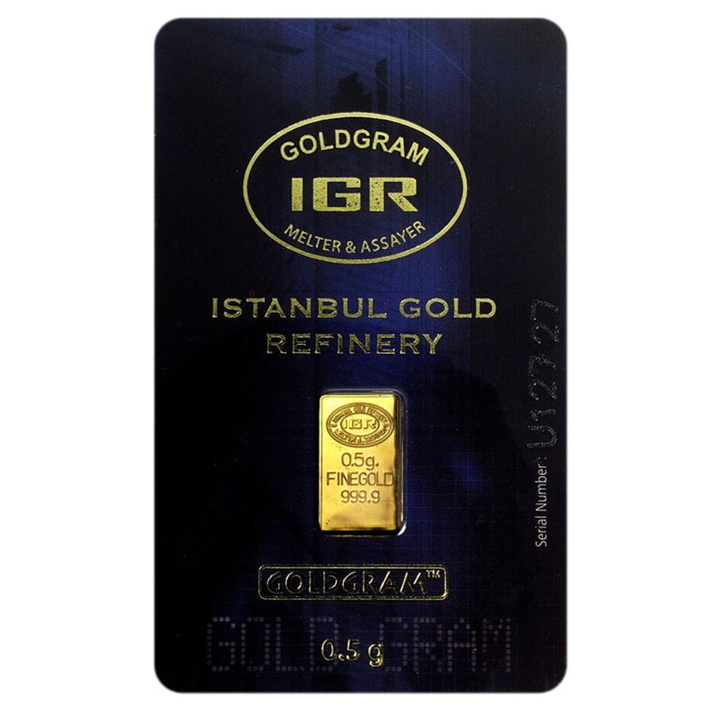 1/2 Gram .9999 Gold Bar - Istanbul Gold Refinery (IGR)