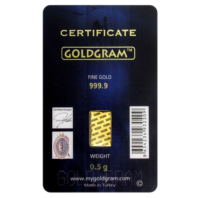 1/2 Gram .9999 Gold Bar - Istanbul Gold Refinery (IGR)