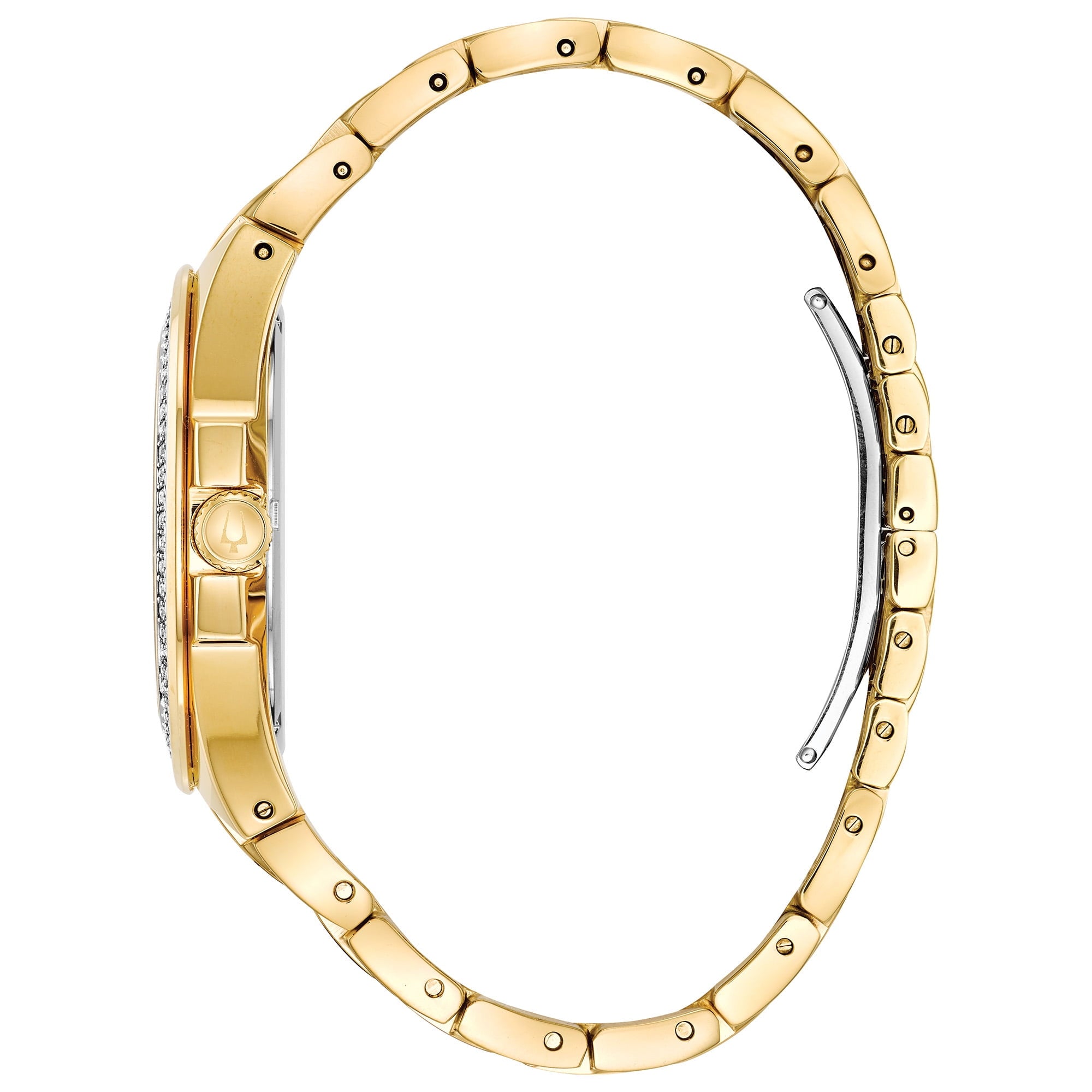 Bulova Men's Swarovski Crystal Gold Stainless Steel Watch 98B174
