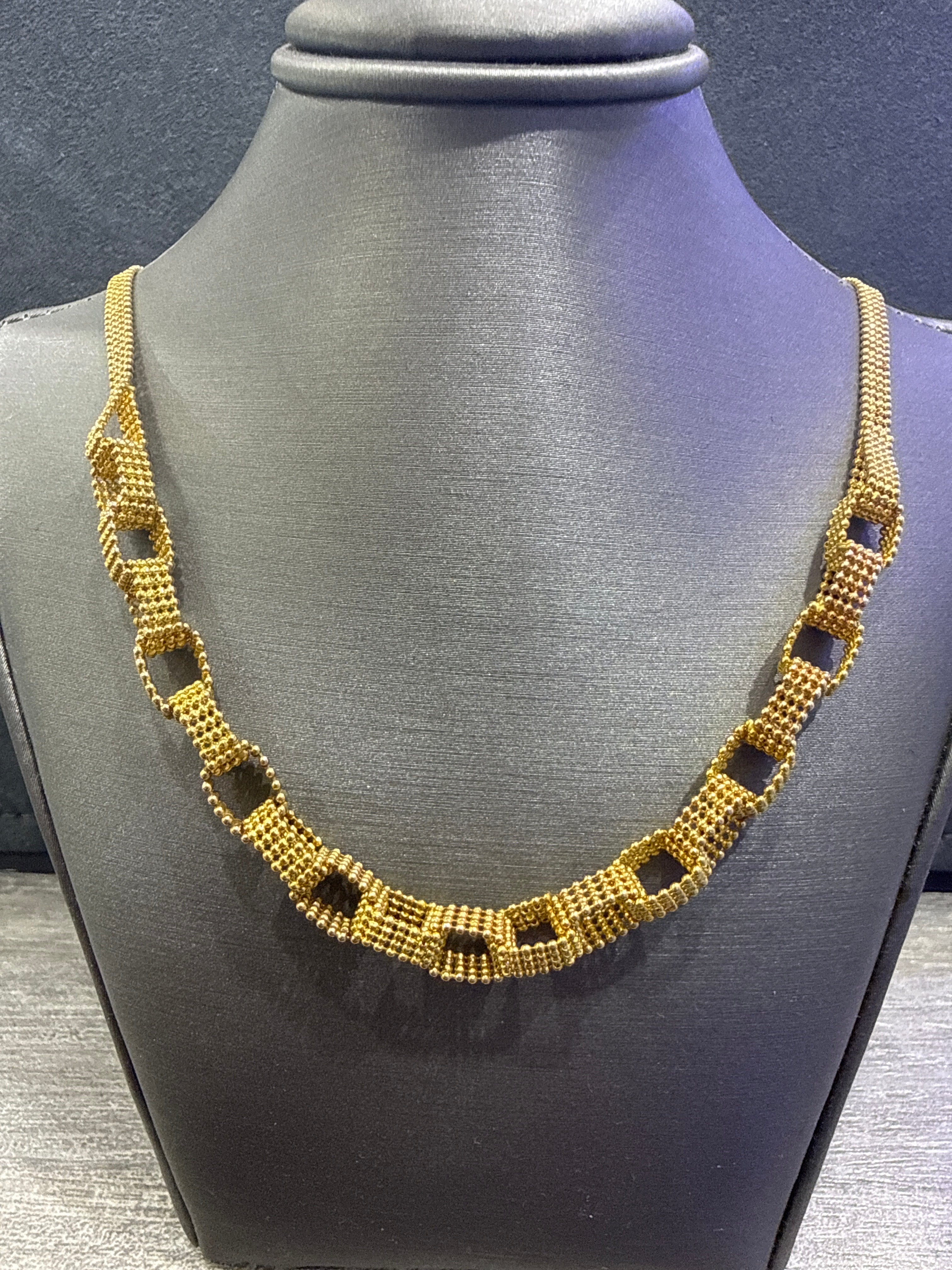 14KT Yellow Gold 18" Ladies Fancy Necklace - M1316 - 12.8 GR