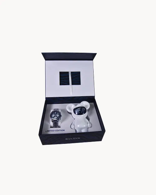 Blue Dial Stainless Steel Bracelet Lunar Pilot Timascus 98A329 | Bulova