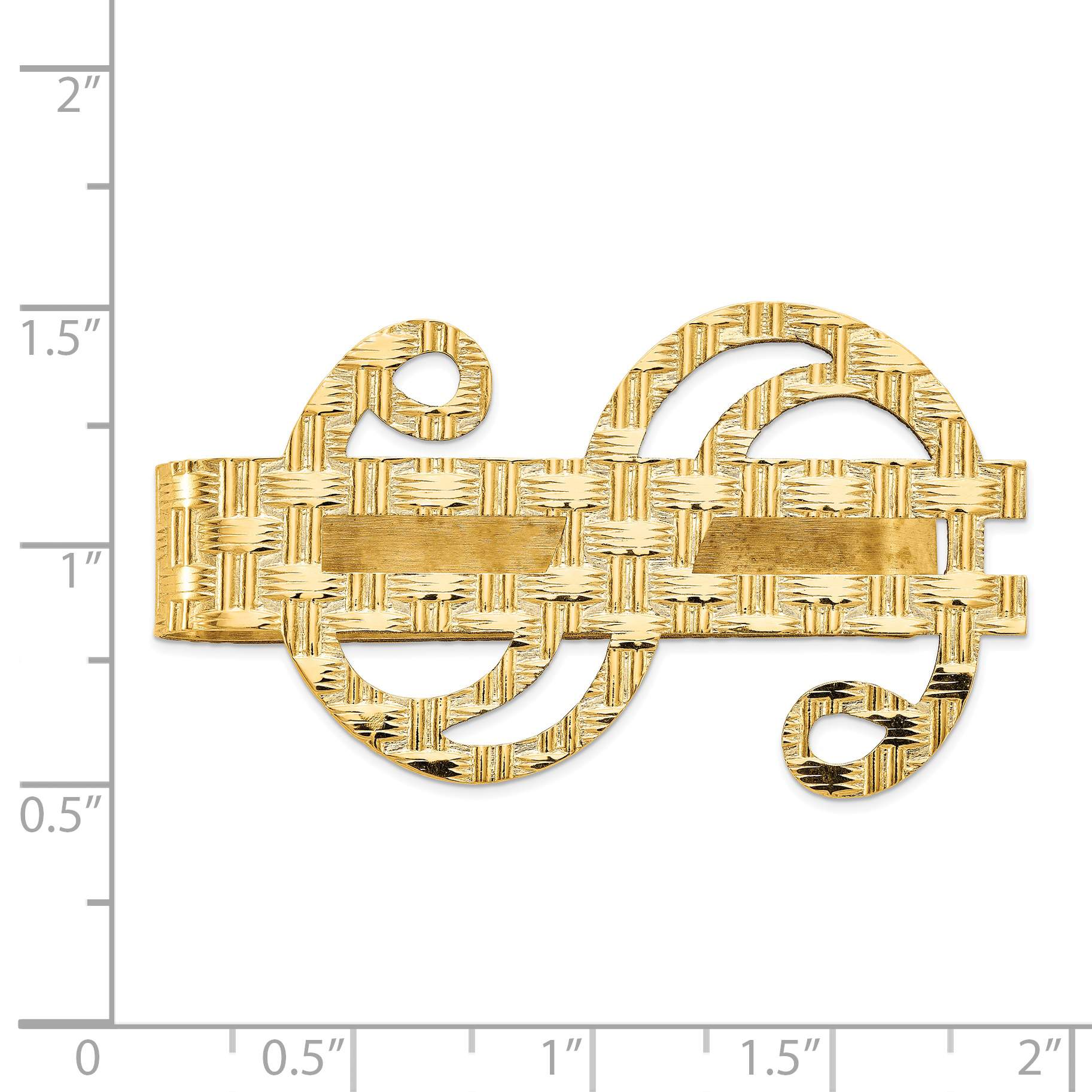 14k Polished Dollar Sign Money Clip