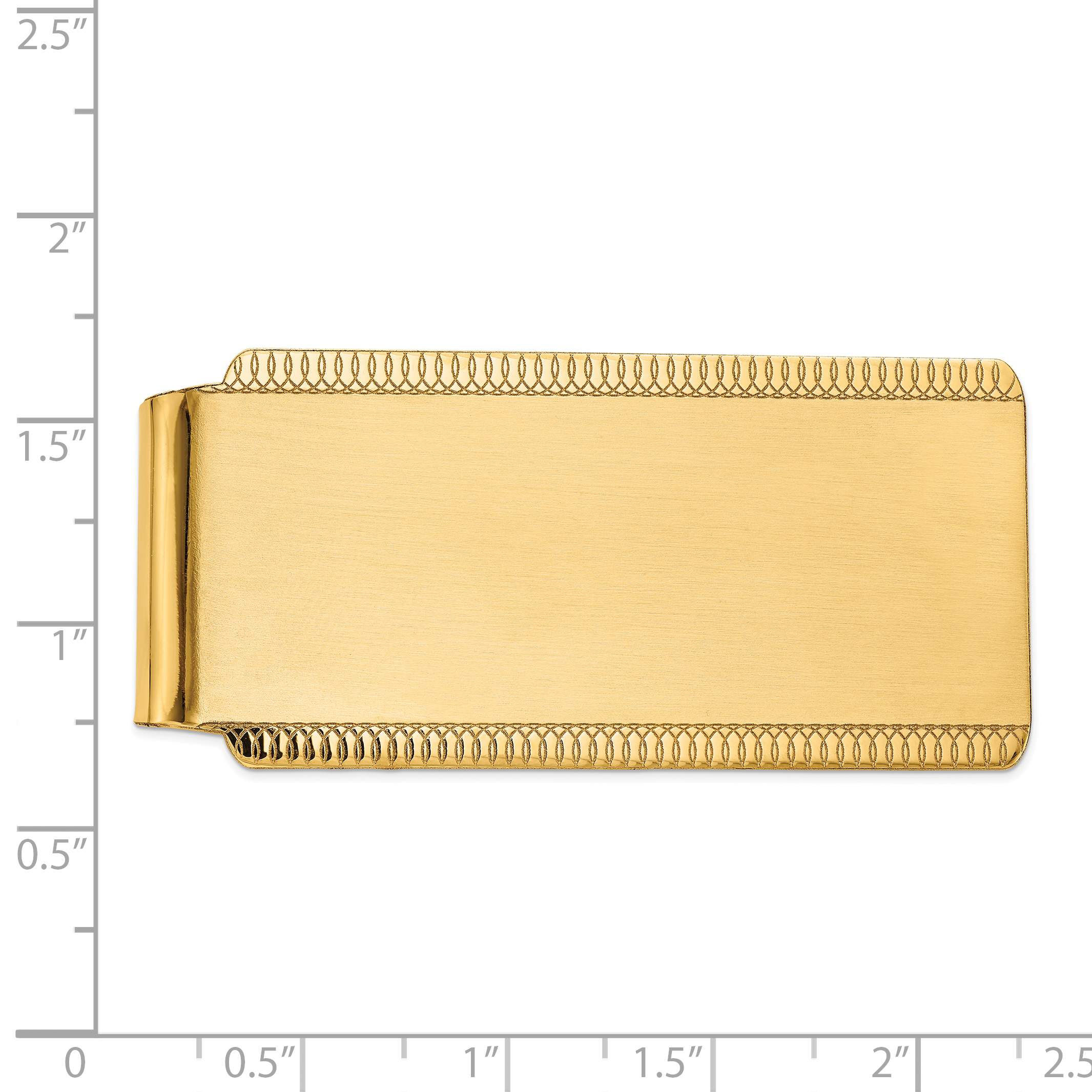14k Engraveable Sandblast & Edge-Design Money Clip