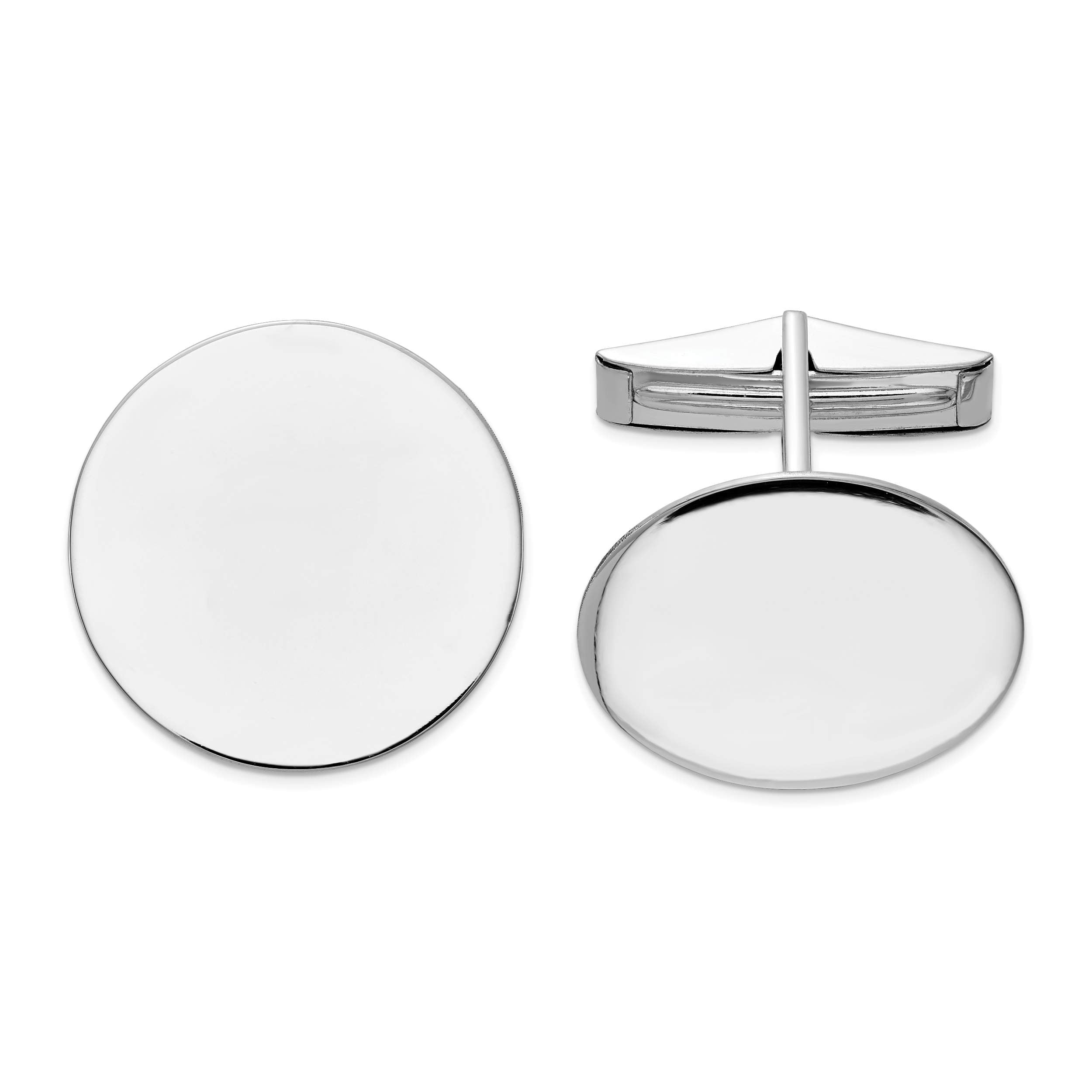 14K WG Circular Cuff Links