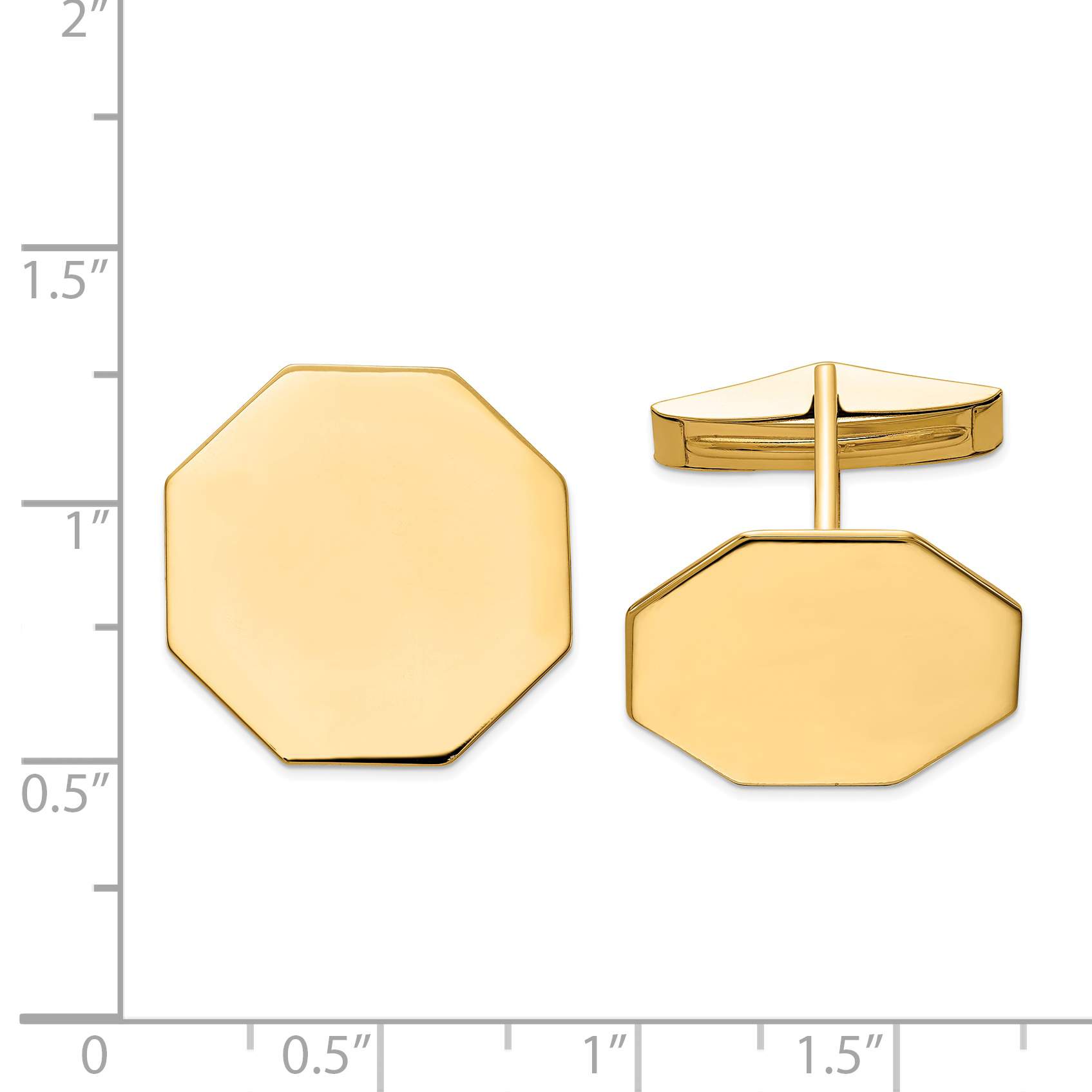 14K Octagon Cuff Links
