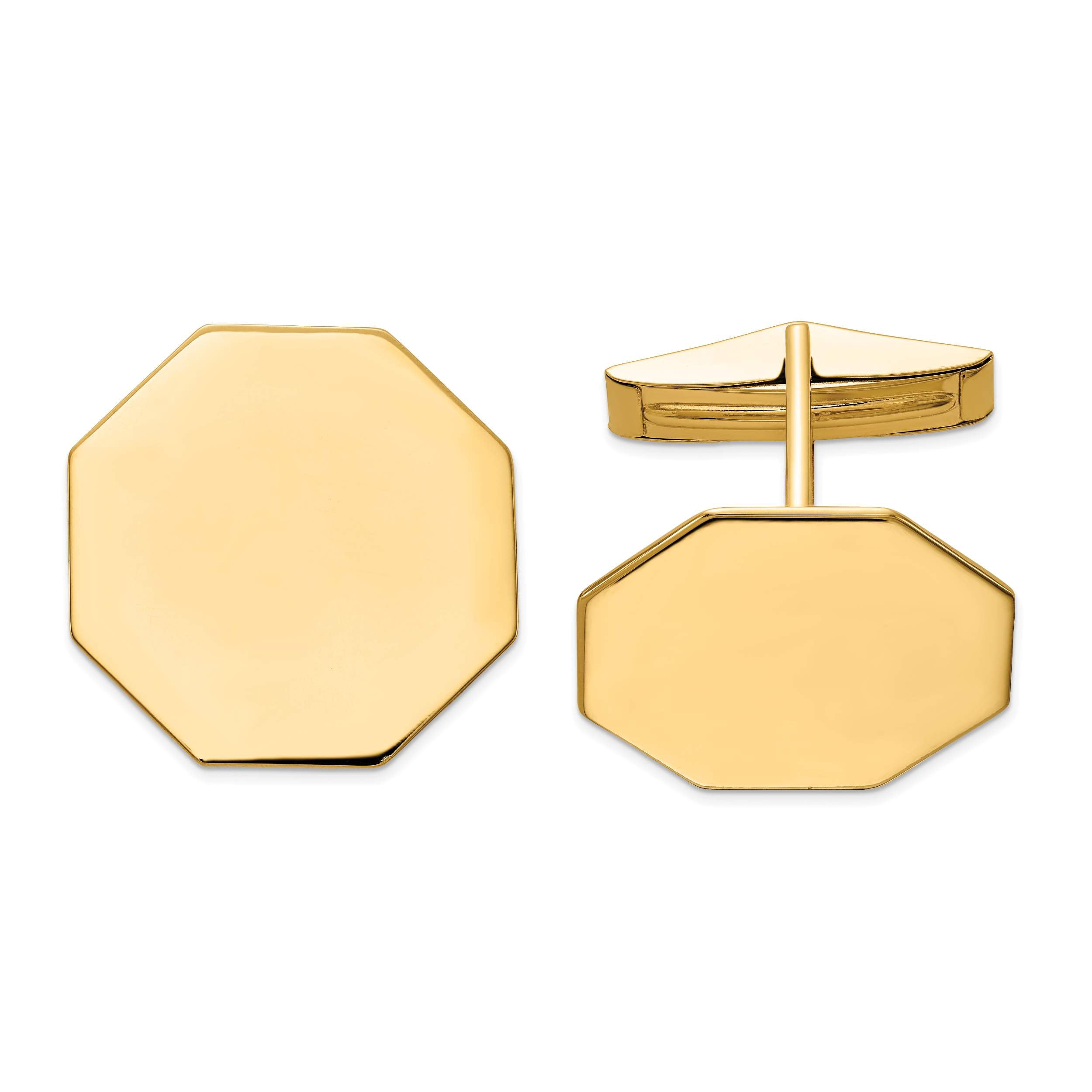14K Octagon Cuff Links