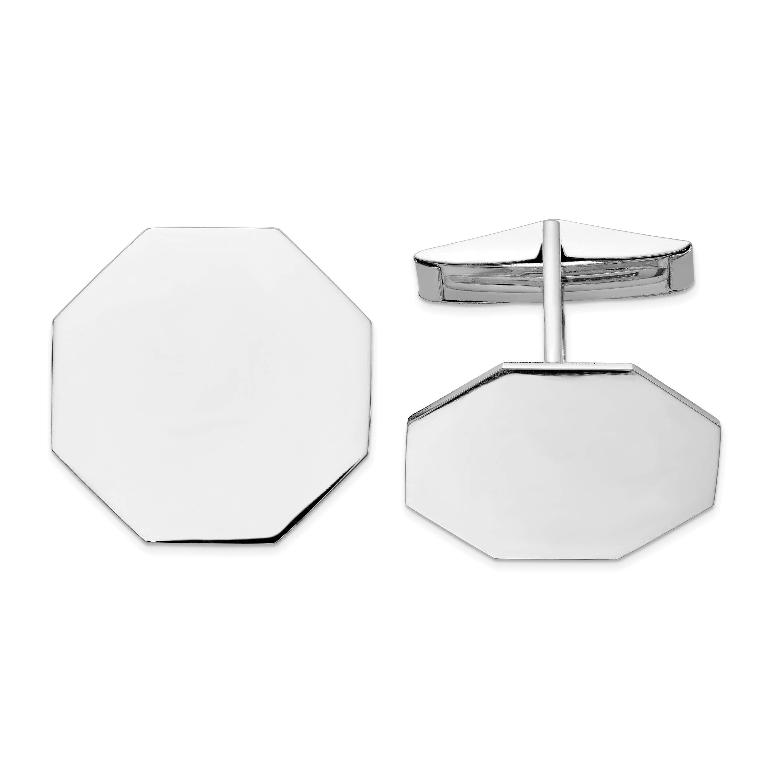 14K WG Octagon Cuff Links
