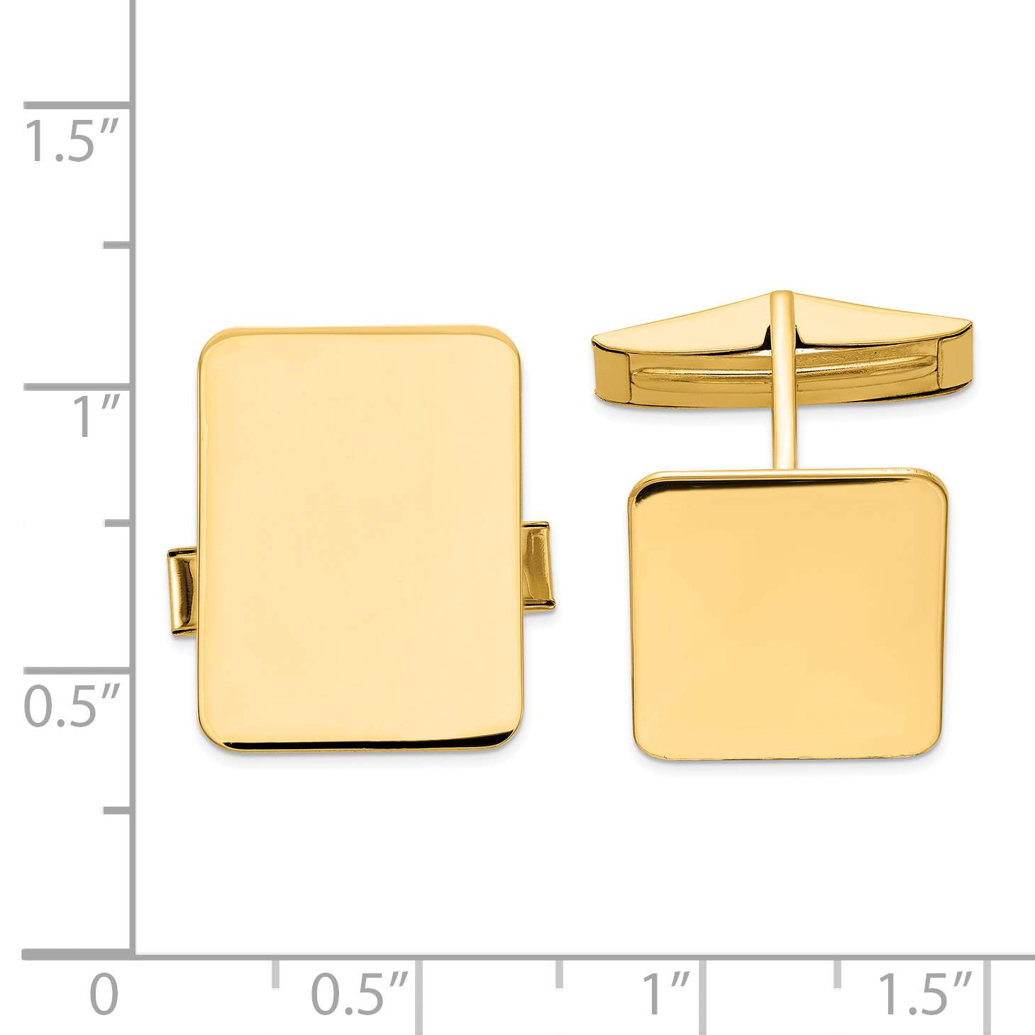 14K Rectangular Cuff Links