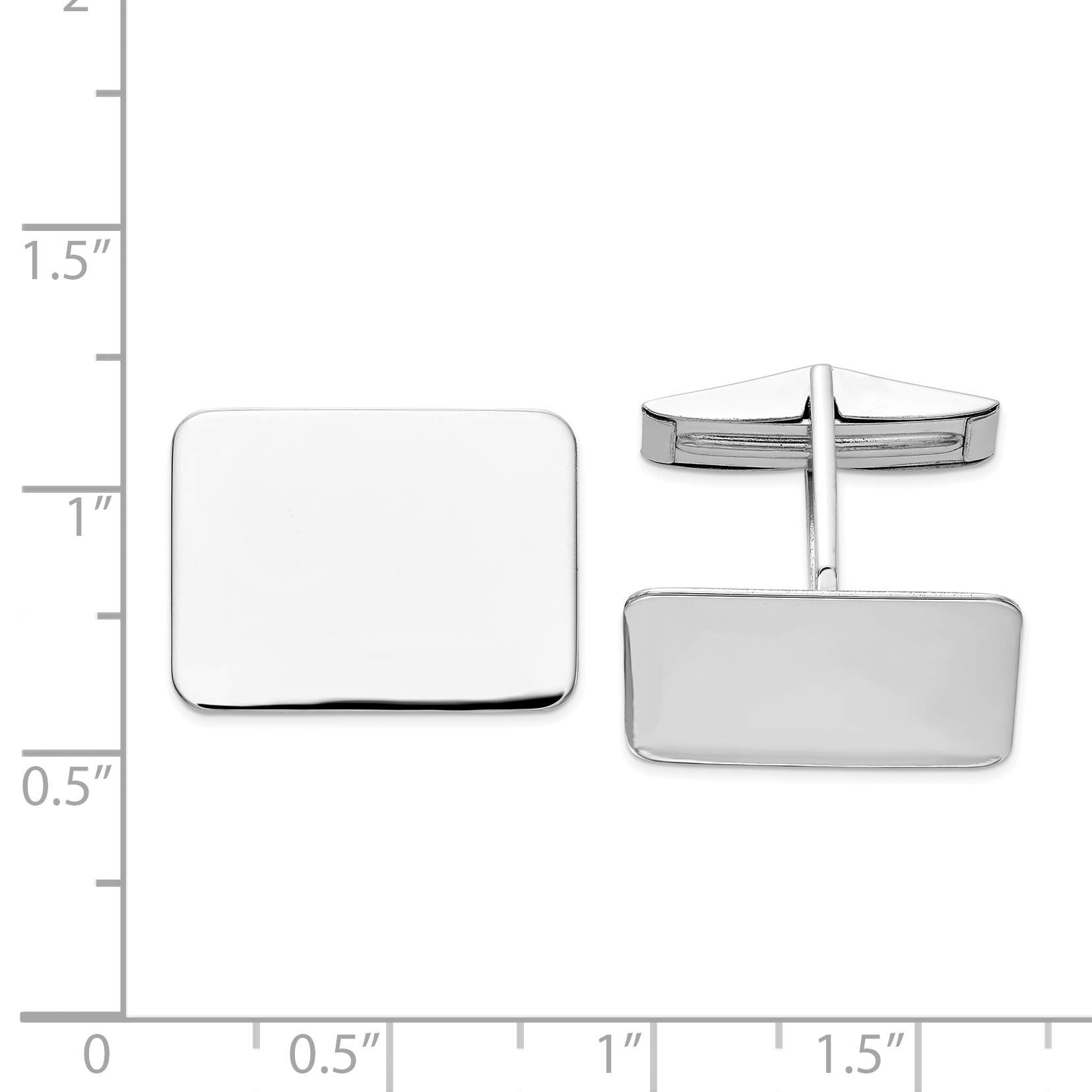 14K WG Rectangular Cuff Links