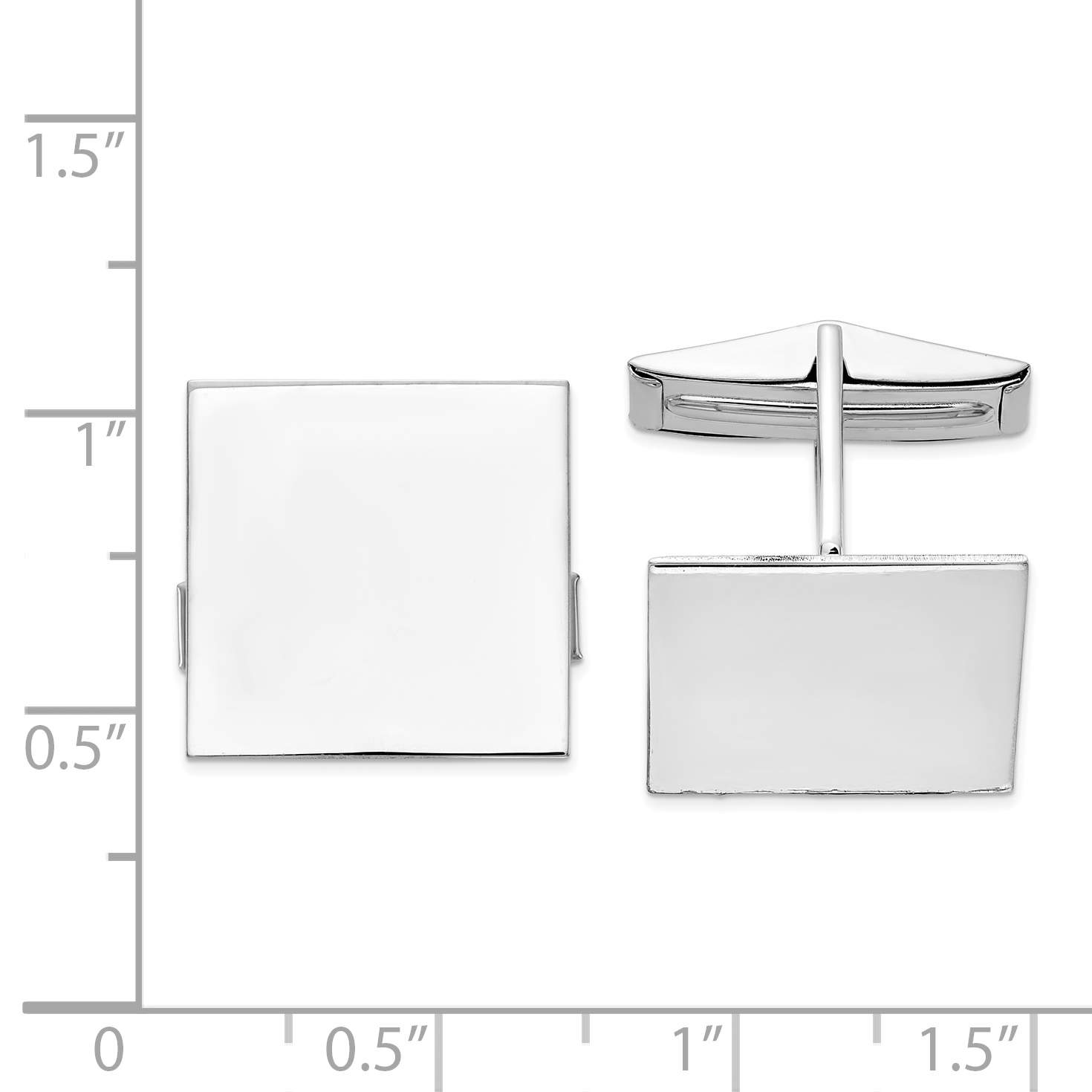 14K WG Square Cuff Links