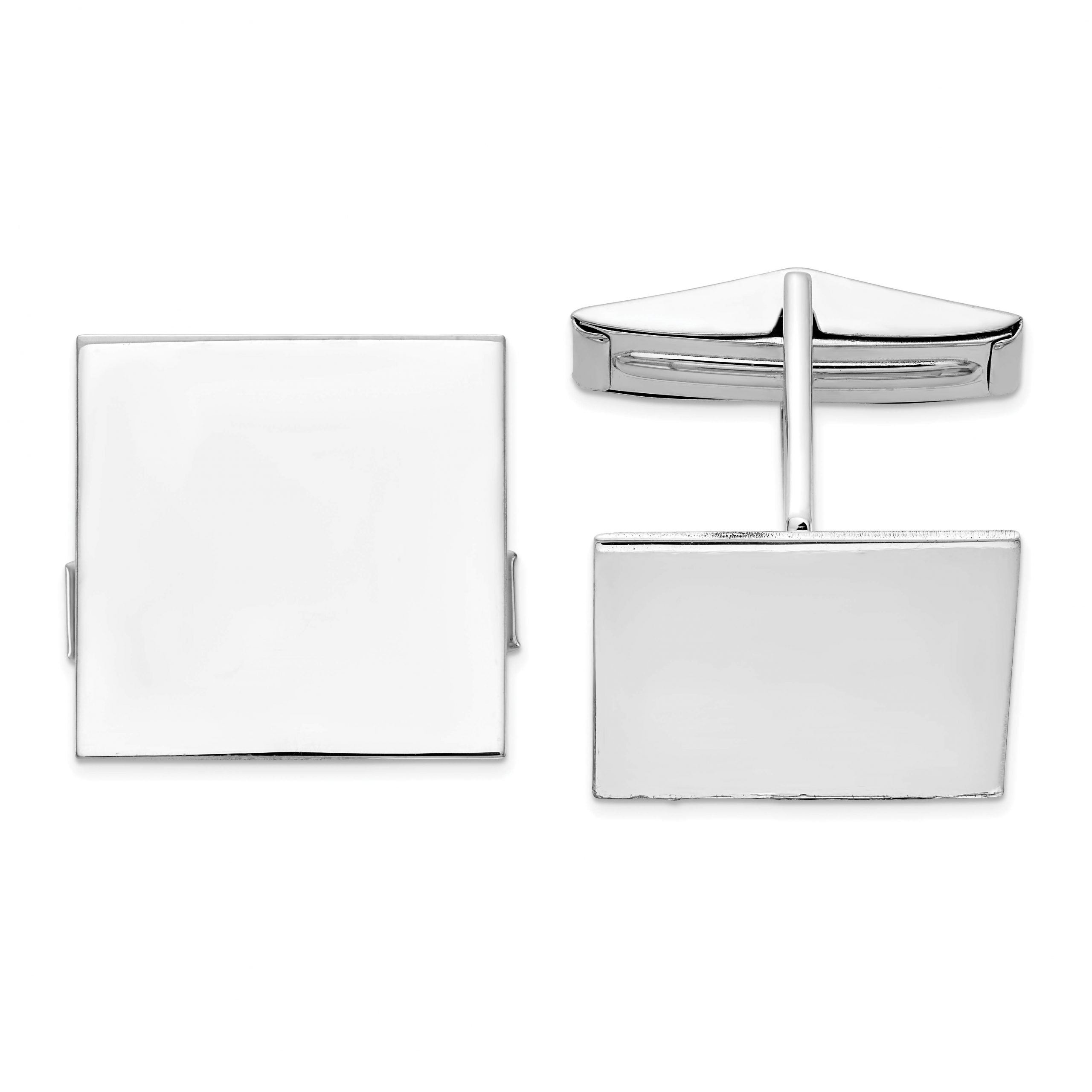 14K WG Square Cuff Links