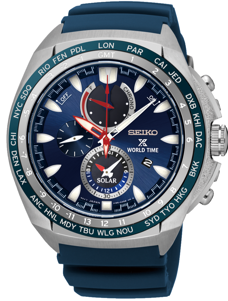 Seiko Prospex Sea Solar World Time GMT Chronograph SSC489
