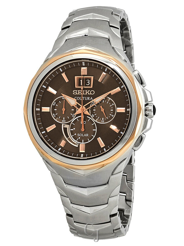 SEIKO COUTURA SOLAR POWERED CHRONOGRAPH BROWN DIAL SSC628