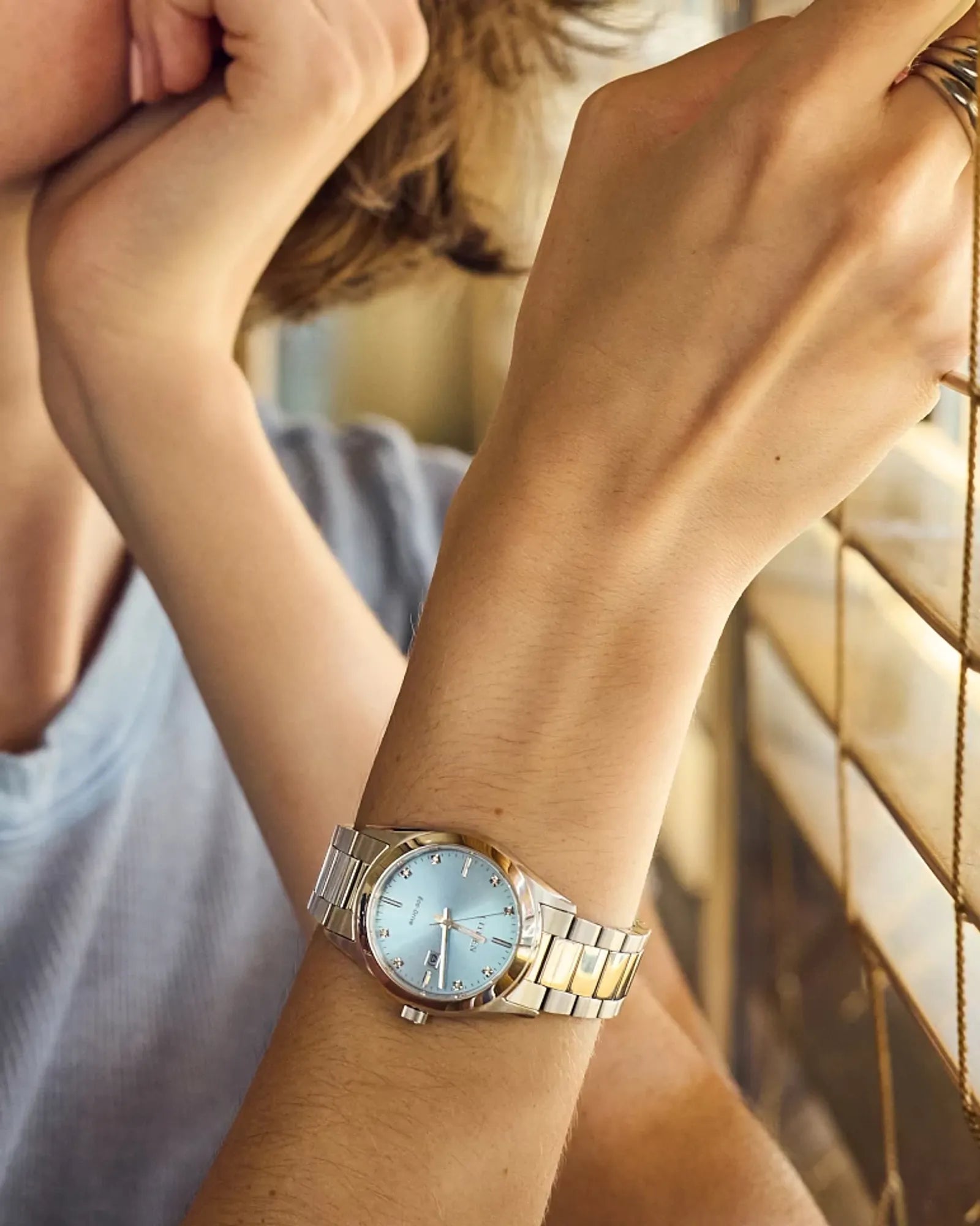 Sport Luxury Light Blue Dial Stainless Steel Bracelet EW2700-54L | CITIZEN