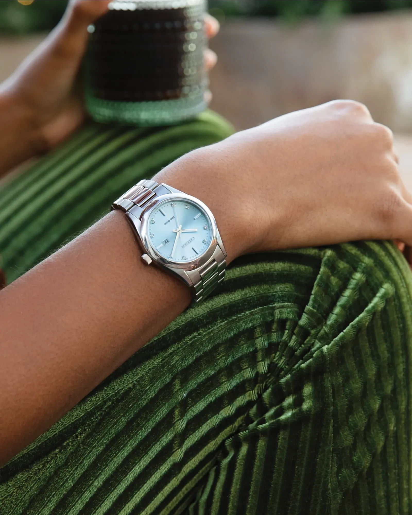 Sport Luxury Light Blue Dial Stainless Steel Bracelet EW2700-54L | CITIZEN