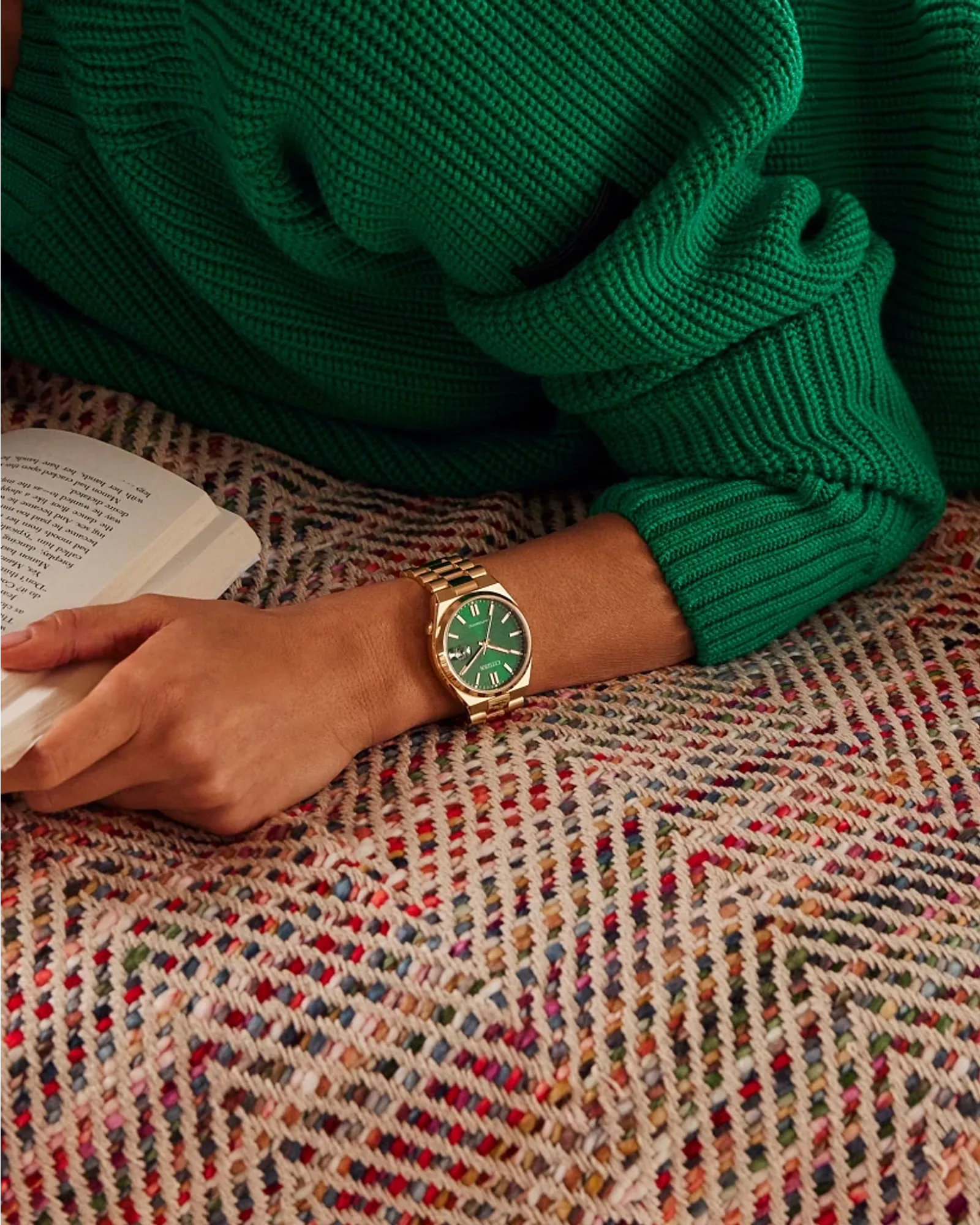 TSUYOSA Green Dial Stainless Steel Bracelet NJ0152-51X | CITIZEN