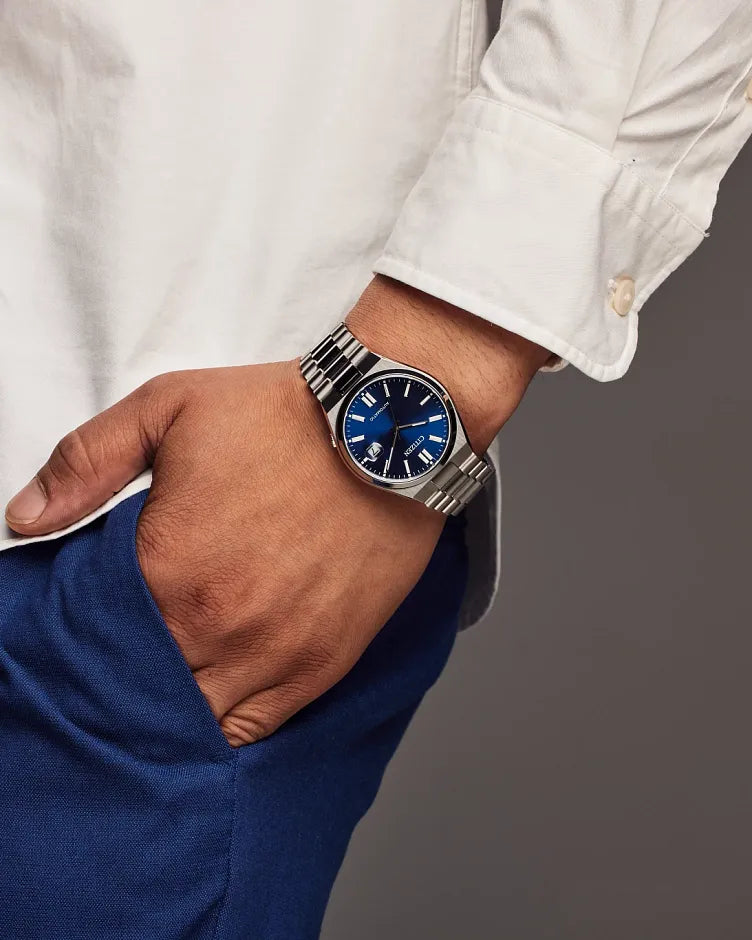 TSUYOSA Blue Dial Stainless Steel Bracelet NJ0150-56L | CITIZEN