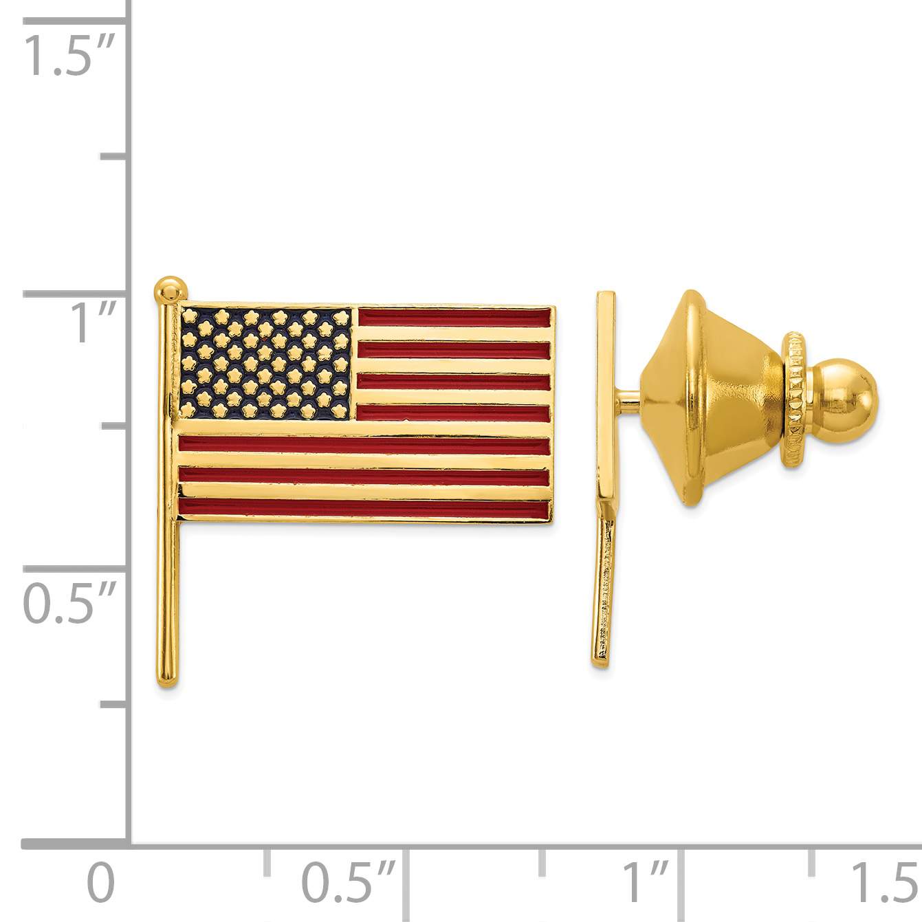 14k Enameled Flag Tie Tac