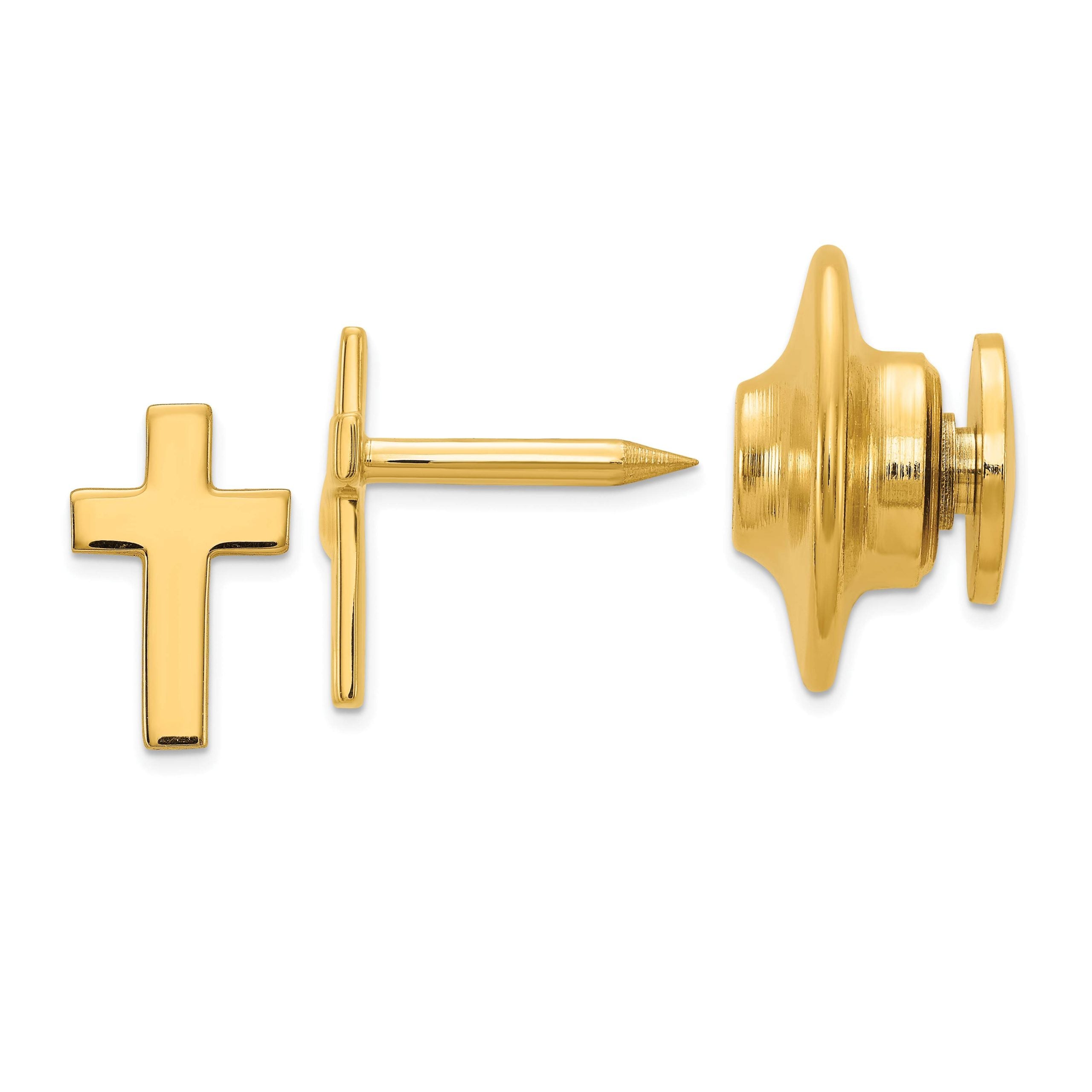 14k Cross Tie Tac