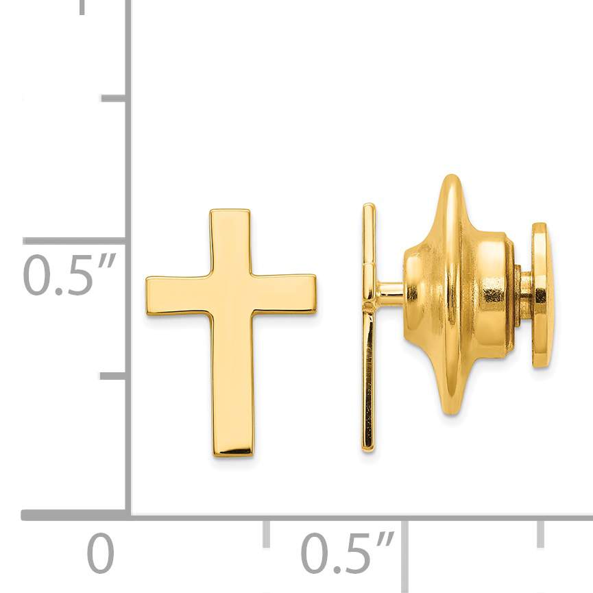 14k Polished Cross Tie Tac