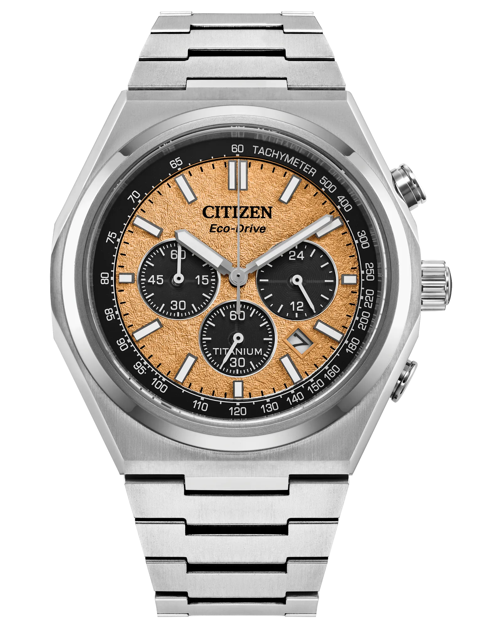 Zenshin Chrono Salmon Dial Super Titanium Bracelet CA4610-85Z | CITIZEN