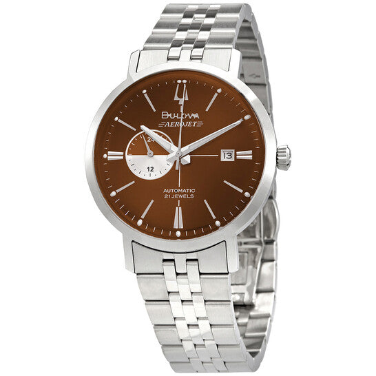 Bulova Aerojet Chronograph Automatic Brown Dial Men's Watch 96B375