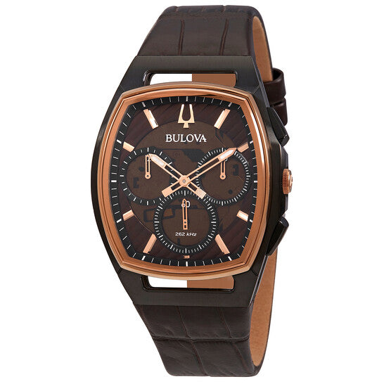 Bulova Curv Chronograph Quartz Brown Dial Men's Watch 98A264