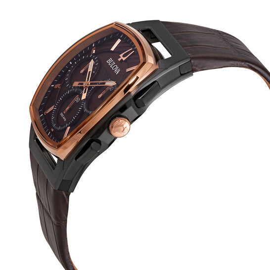 Bulova Curv Chronograph Quartz Brown Dial Men's Watch 98A264