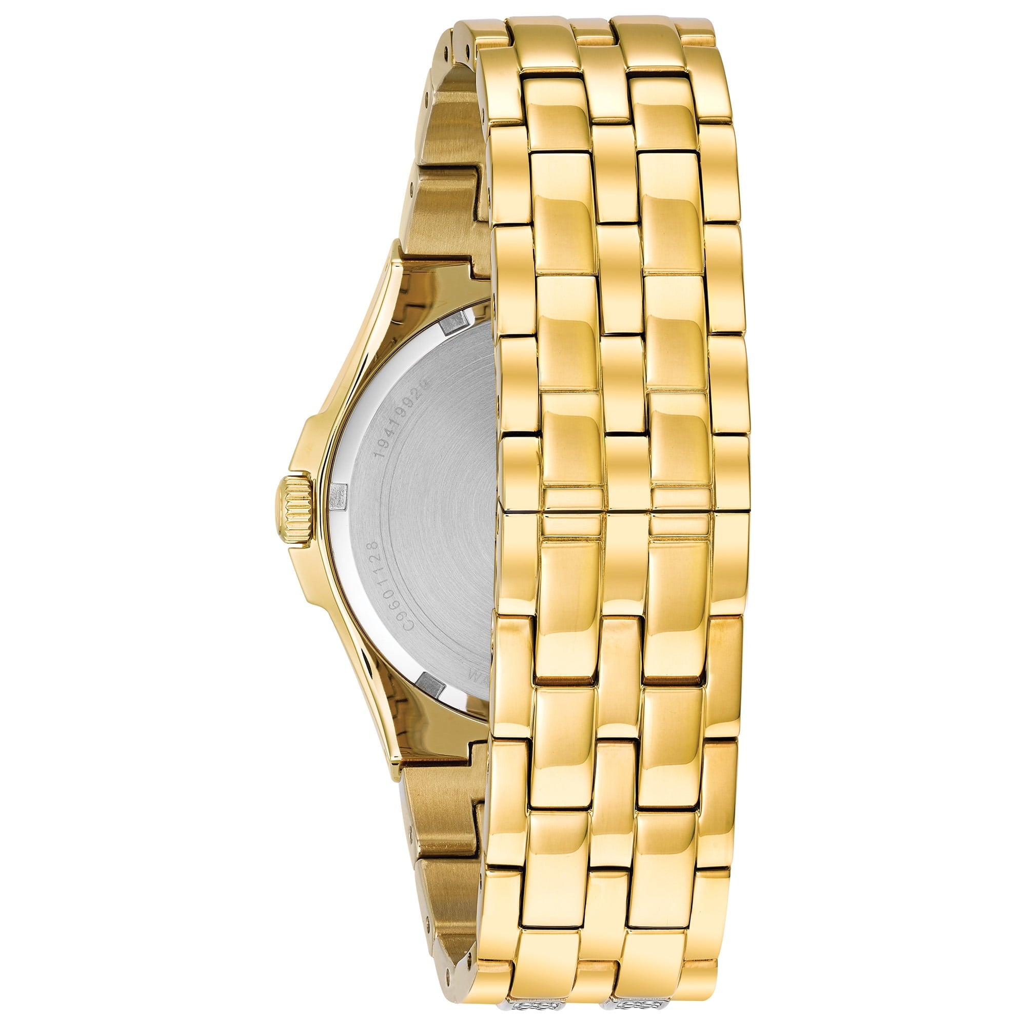 Bulova Men's Swarovski Crystal Gold Stainless Steel Watch 98B174